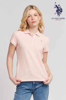 U.S. Polo Assn. Pink Regular Fit Womens Pique Polo Shirt (B23827) | $69