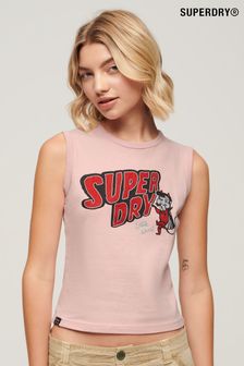 SUPERDRY Pink SUPERDRY Retro Embellished Slim Vest Top (B23943) | 124 QAR