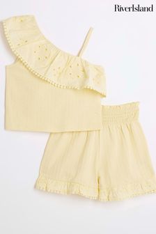 River Island Girls Broderie Top And Shorts Set (B24046) | kr460