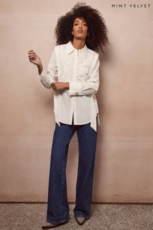 Mint Velvet White Lace Collared Shirt (B24252) | CA$242