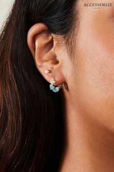 Accessorize Sterling Silver Off Cut Hoop Earrings (B24400) | AED121