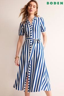 Boden Blue Petite Libby Jersey Midi Shirt Dress (B24413) | SGD 174