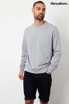 Threadbare Grey Crew Neck Sweatshirt with Pocket (B24459) | LEI 131