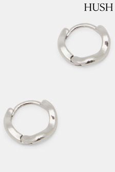 Hush Silver Tone Fern Twist Huggie Earrings (B24519) | €31