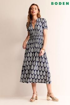 Boden Blue Rosanna Jersey Midi Tea Dress (B24644) | €163