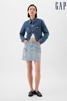 Gap Blue Denim Cargo Mini Skirt (B24680) | kr454