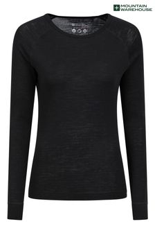 Mountain Warehouse Black Womens Merino Long Sleeved Thermal Top (B24873) | LEI 286