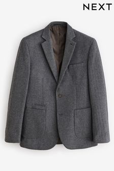 رمادي رمادي داكن - تلبيس ضيق - Wool Rich Herringbone Blazer (B24883) | ‏510 ر.س.‏