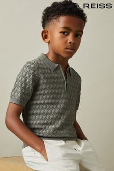 Reiss Sage Rizzo Half-Zip Knitted Polo Shirt (B24982) | kr693