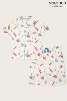 Monsoon White London Space Pyjama Set (B25003) | ￥4,230 - ￥4,580