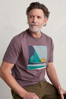 Seasalt Cornwall Purple Mens Midwatch T-Shirt (B25088) | $66