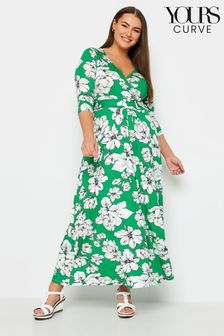 Yours Curve Green Wrap Maxi Dress (B25262) | ₪ 186