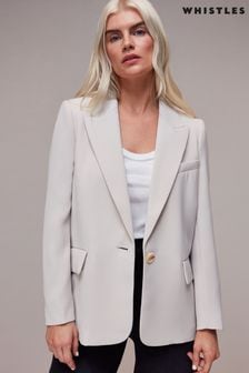 Серый креповый пиджак в стиле бойфренда Whistles Petite (B25275) | €211
