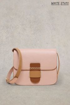 White Stuff Pink Evie Leather Satchel Bag (B25398) | kr789