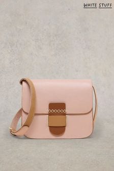 White Stuff Pink Evie Leather Satchel Bag