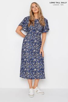 Long Tall Sally Blue Tall Ditsy Floral Midi Dress (B25406) | OMR16