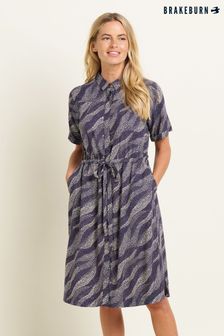 Brakeburn Blue Flowing Dots Shirt Dress (B25571) | kr844