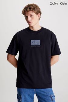 Calvin Klein Black 100% Cotton Embroidery Patch T-Shirt (B25596) | 351 SAR