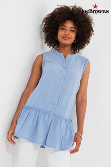 أزرق - Joe Browns Basic Sleeveless Frilly Cotton Tunic (B25622) | 13 ر.ع