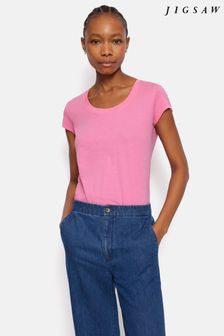 وردي - Jigsaw Supima Cotton Scoop Neck T-shirt (B25822) | 179 ر.س