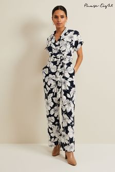 Phase Eight Blue Petite Constance Floral Jumpsuit (B25831) | AED660