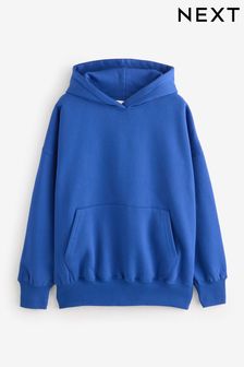 Cobalt Blue Oversized Relaxed Fit Heavyweight Brushed Longline Hoodie Sweatshirt (B25843) | $45