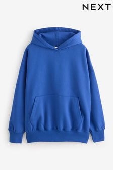 Cobalt Blue Oversized Relaxed Fit Heavyweight Brushed Longline Hoodie Sweatshirt (B25843) | $45