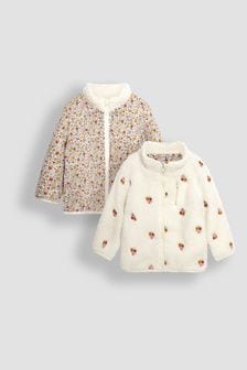 JoJo Maman Bébé Cream Reversible Zip-Up Teddy Fleece (B25932) | ₪ 161