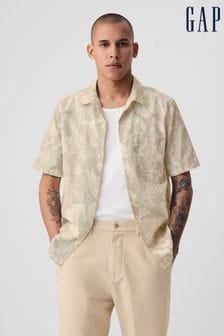 beis - Gap Linen Cotton Short Sleeve Shirt (B25985) | 57 €