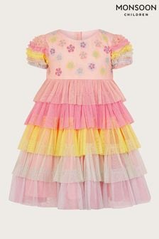 Monsoon Pink Baby Colourblock Dress (B26007) | €45 - €48