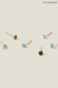 3-Pack Sterling Silver-Plated Sparkle Stud Earrings (B26111) | €25