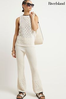 River Island Cream Block Stitch Tabard  Vest (B26246) | KRW64,000