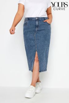 Bleu - Yours Curve Jupe mi-longue en jean (B26276) | 42€