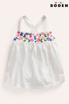 Boden White Embroidered Jersey Vest (B26343) | €18.50 - €21.50