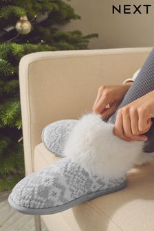 Next fluffy slippers best sale