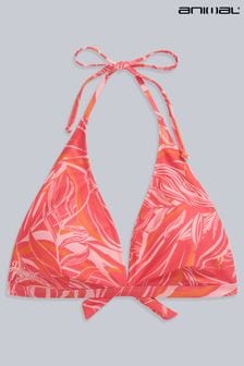Różowy - Animal Iona Halter Printed Bikini Top (B26529) | 160 zł