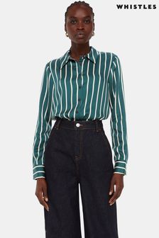 Whistles Petite Green/Multi Alex Stripe Shirt (B26584) | €118