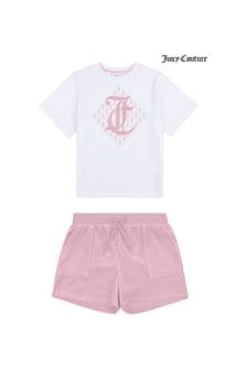 Juicy Couture Girls Diamond T-Shirt & Shorts Set (B26865) | €77 - €92