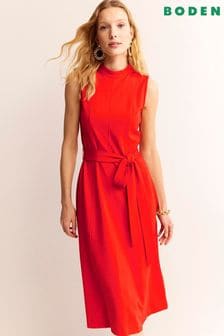 Красный - Платье из ткани понте с высоким воротом Boden Nicola (B26908) | €152