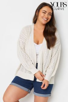 Yours Curve Cream Pointelle Balloon Sleeve Cardigan (B26924) | 1,774 UAH