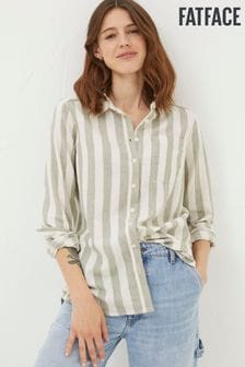 FatFace Green Olivia Stripe Linen Blend Shirt (B26972) | HK$535