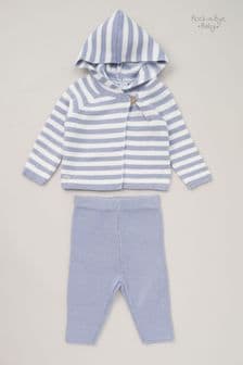 أزرق - طقم ملابس من سترة كارديغان وبناطيل متماسكة باللون الأزرق من Rock-A-Bye Baby Boutique (B27184) | 179 ر.س