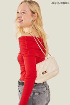 Accessorize Cream Quilted Cross-Body Bag (B27314) | HK$257
