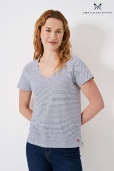 Hellblau - Crew Clothing Perfect Strukturiertes T-Shirt mit V-Ausschnitt (B27376) | 39 €