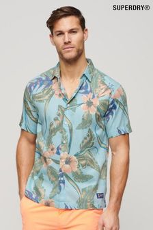 Синий с гавайским принтом - рубашка с короткими рукавами и гавайским принтом Superdry (B27580) | €68