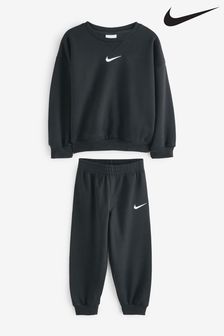 Nike Black Little Kids Essential Marl Crew Tracksuit Set (B27894) | kr600