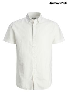 JACK & JONES Linen Blend Short Sleeve Shirt