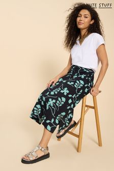 White Stuff Elle Linen Blend Black Skirt