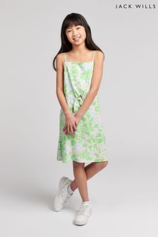 Jack Wills Mini Girls Green Tie Strap Dress (B28065) | kr584 - kr701