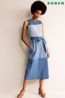 Boden Blue Hotch Denim Midi Dress (B28251) | 668 QAR